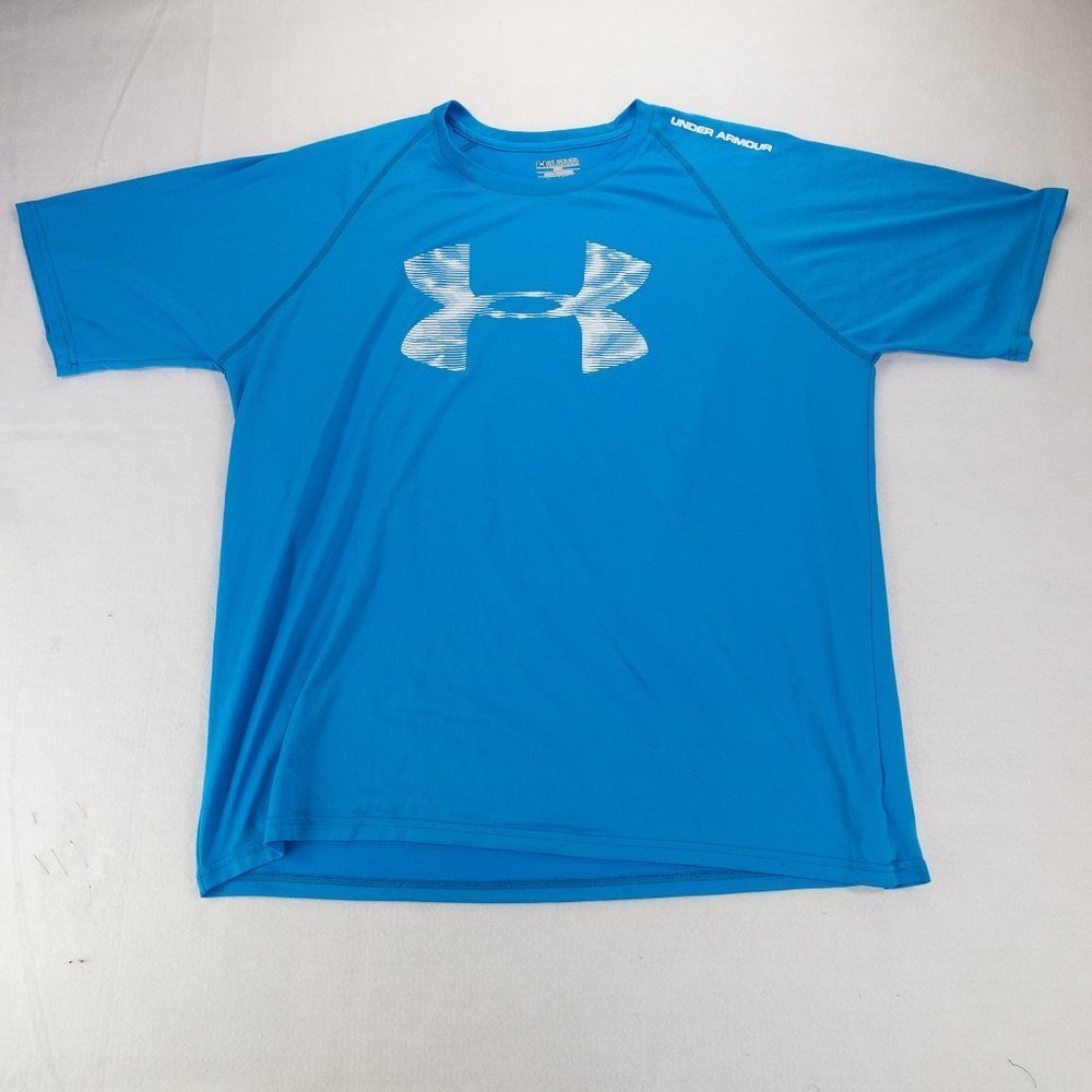 Under Armour Mens Shirt Blue Extra Extra Large Heatgear Lightweigt Activwear